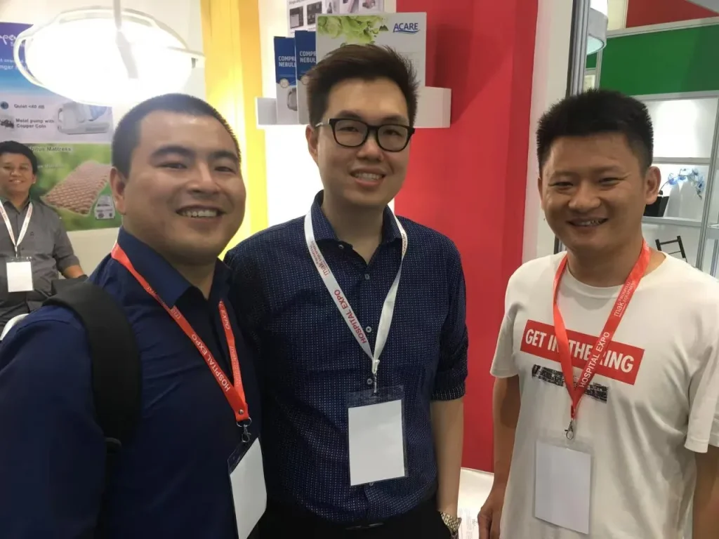 Akicare at a medical imaging exhibition with customers and distributor partners