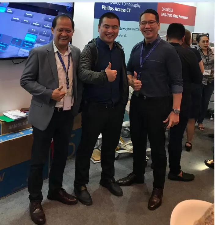Akicare at a medical imaging exhibition with customers and distributor partners