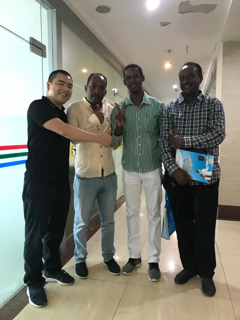 Akicare meeting an ultrasound equipment customer at their office