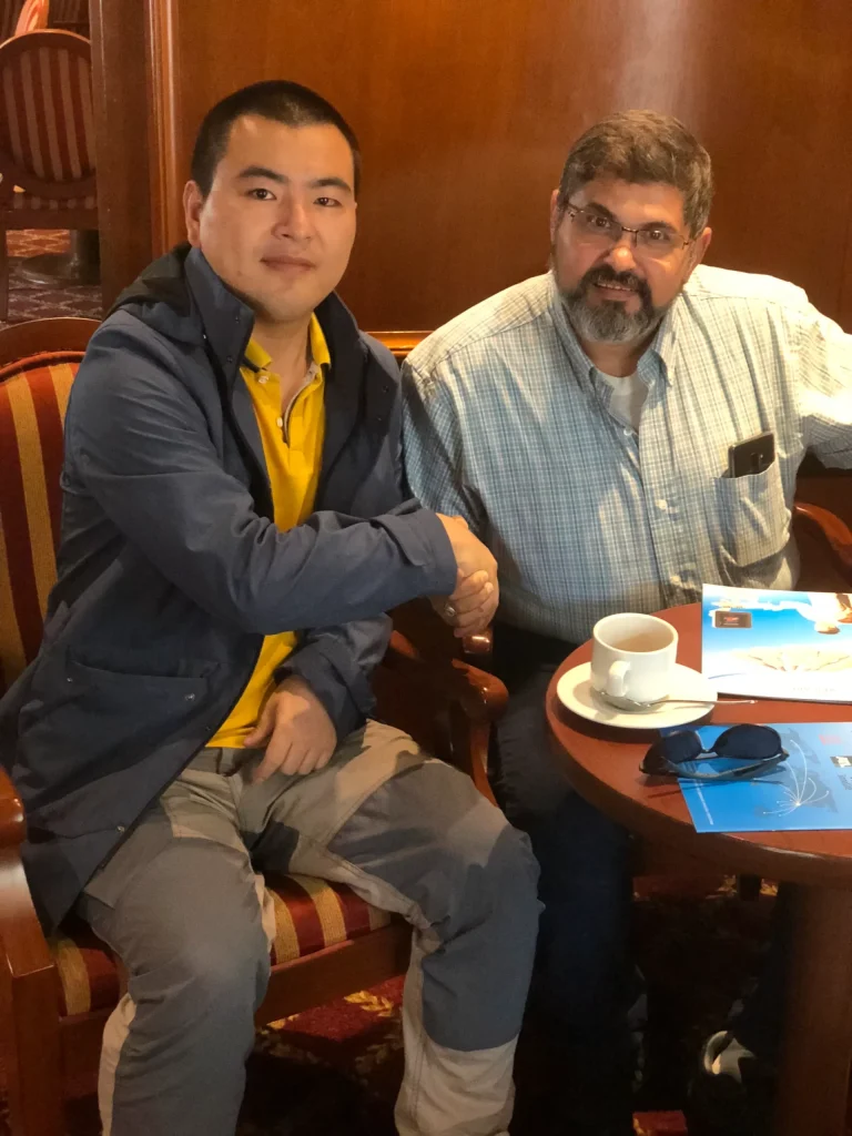 Akicare meeting an ultrasound equipment customer at their office