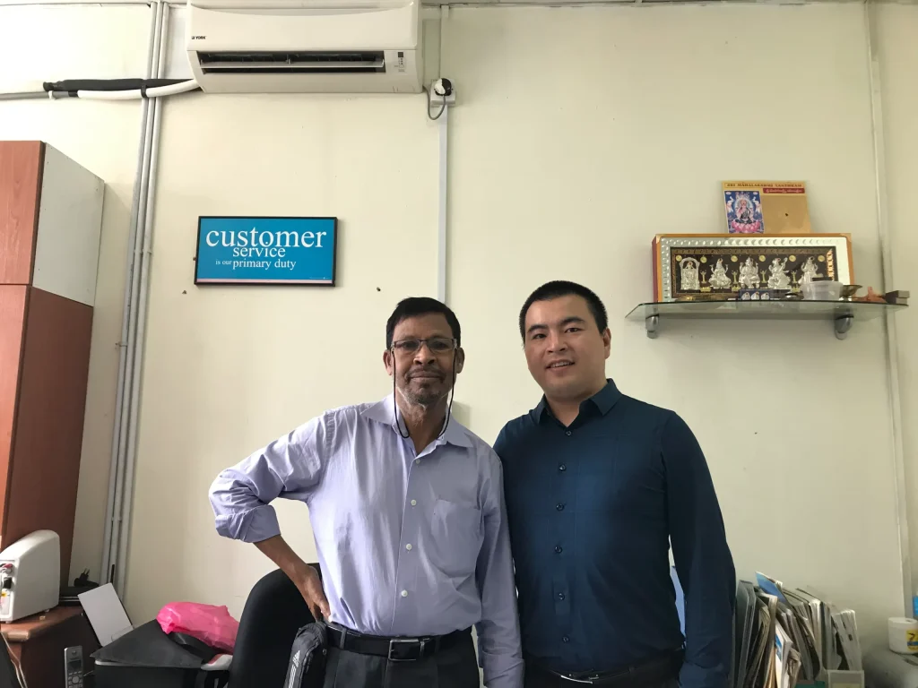 Akicare meeting an ultrasound equipment customer at their office
