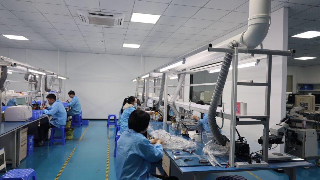 Before You Ship an Ultrasound Probe for Repair: 12 Checks 1 ship ultrasound probe for repair The Akicare probe repair workshop, with technicians at individual benches